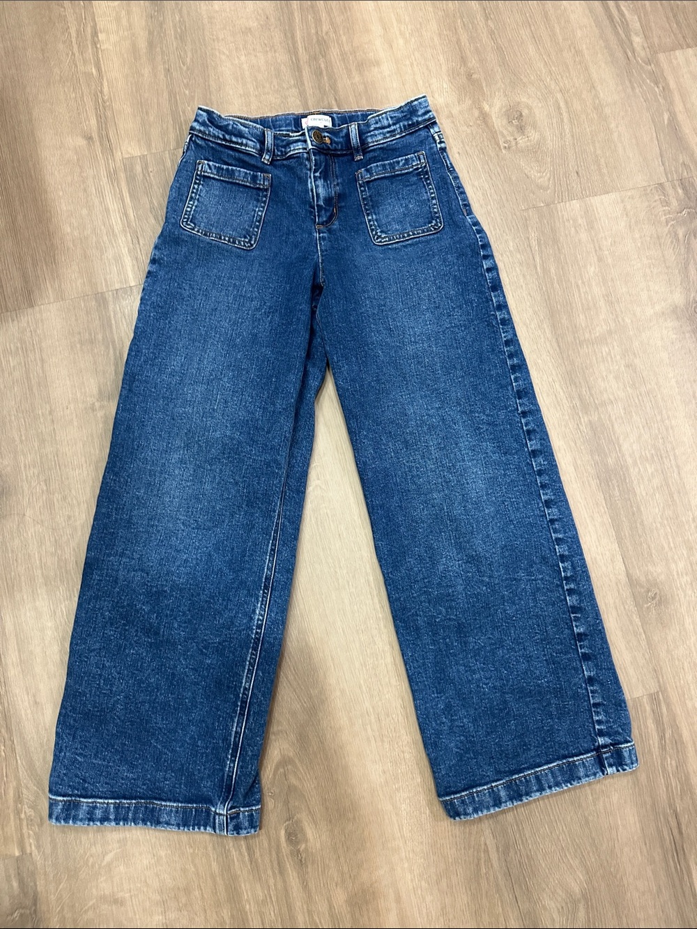 J. Crew Girls' Wide-Leg Denim Jeans in Blue